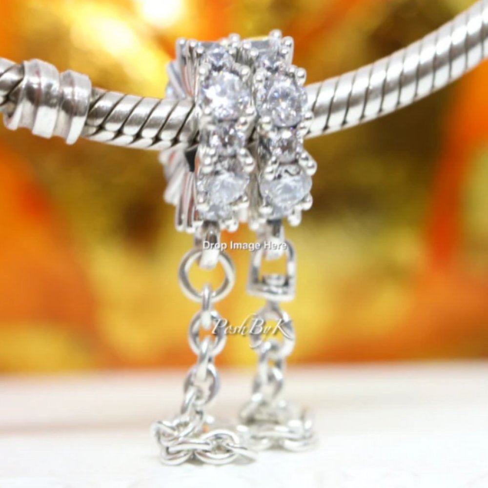 PANDORA Clear Sparkle Safety Chain Charm 798488C01